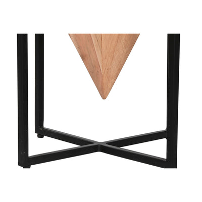 Small Side Table Home ESPRIT Brown Black Metal Acacia 41 x 41 x 67 cm