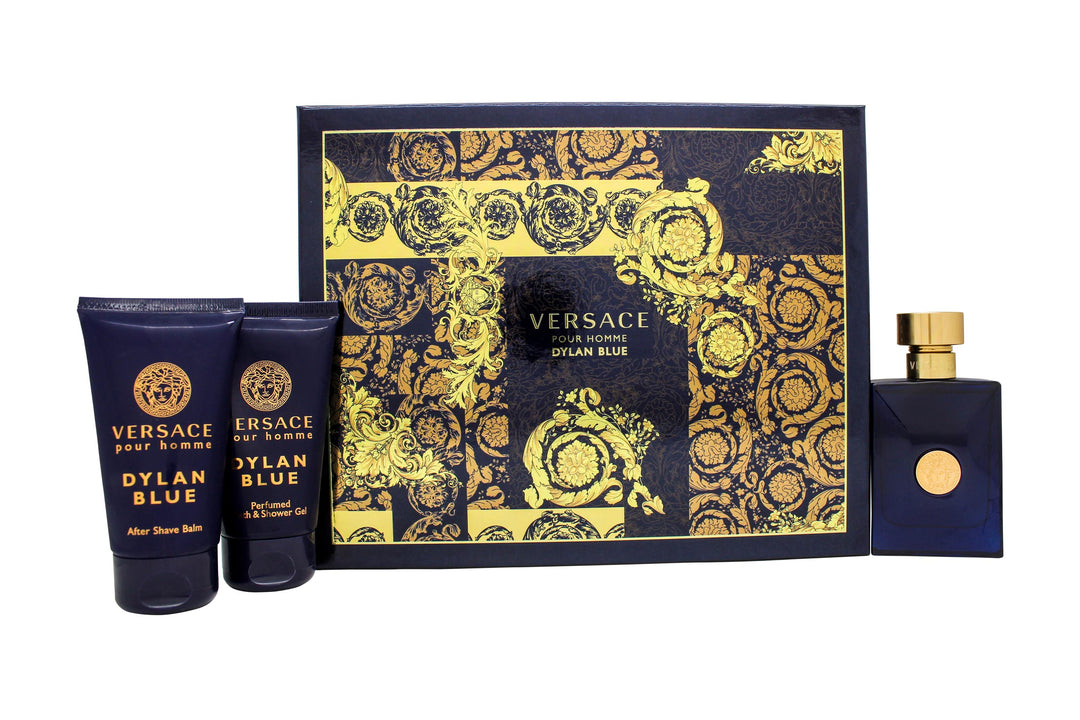 Versace Pour Homme Dylan Blue Presentset 50ml EDT + 50ml Aftershave Balm + 50ml Perfumed Bath & Shower Gel