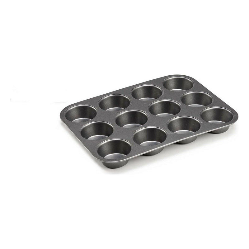 Baking Mould Dark grey Metal Carbon steel 20 x 2 x 26 cm (12 Units)