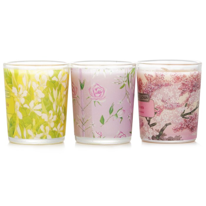 3 Votive Set: Sakura, Jasmine, Rose & Cranberry, Ginger Lily - 3pcs