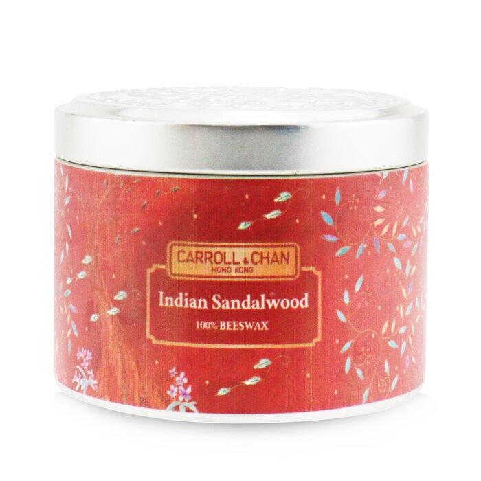 100% Beeswax Tin Candle - Indian Sandalwood - (8x6) cm