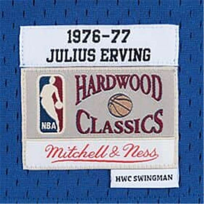 t-shirt de basket Mitchell & Ness Philadelphia 76ers 1976-77 Nº6 Julius Erving Bleu