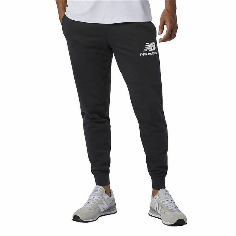 Long Sports Trousers New Balance Essentials Stacked Logo Black Men