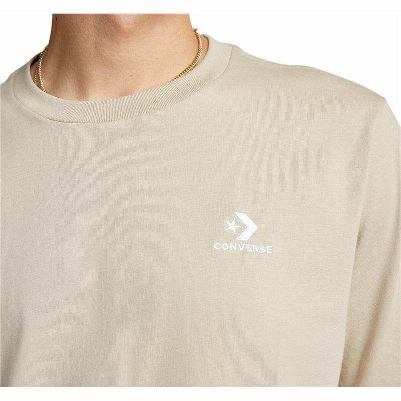 Unisex Short Sleeve T-Shirt Converse Classic Fit Left Chest Star Chevron Beige
