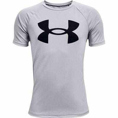 Child's Short Sleeve T-Shirt Under Armour Tech Big Logo Grey