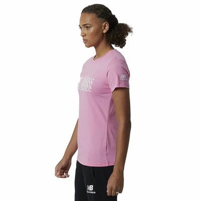 Women’s Short Sleeve T-Shirt New Balance Essentials Celebrate Pink