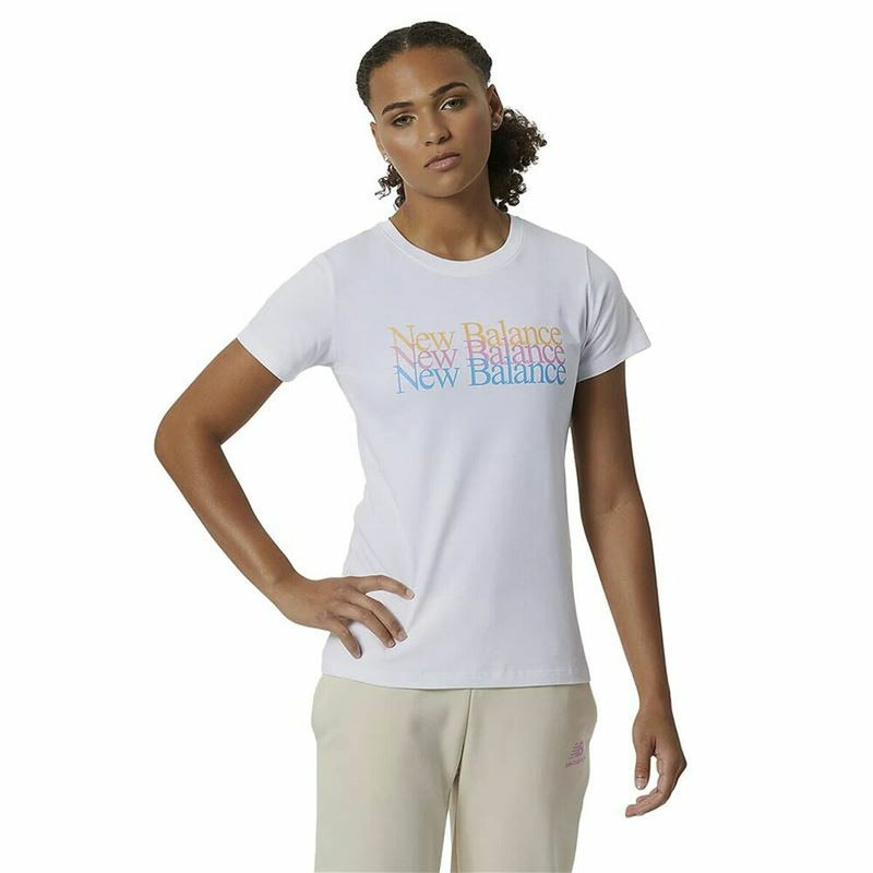 T-shirt à manches courtes femme New Balance Essentials Celebrate Blanc