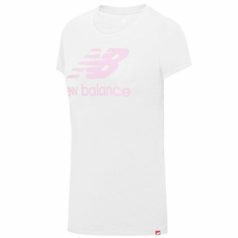 Women’s Short Sleeve T-Shirt New Balance Essentials Stacked White