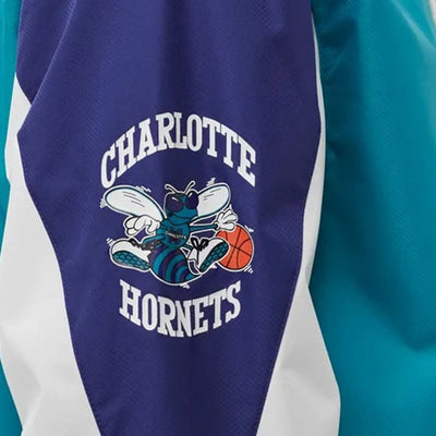 Men's Sports Jacket Mitchell & Ness Charlotte Hornets Basketball Blue Turquoise