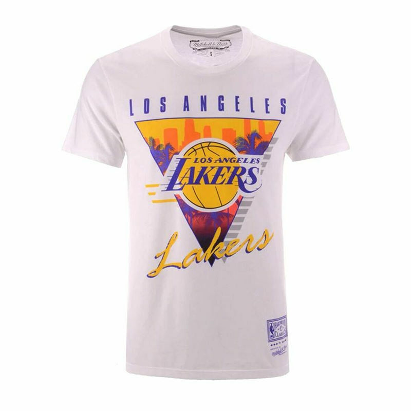 Men’s Short Sleeve T-Shirt Mitchell & Ness Los Angeles Lakers White