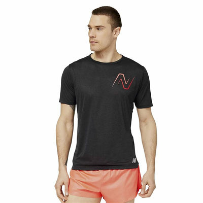 Men’s Short Sleeve T-Shirt New Balance Graphic Impact Run Black