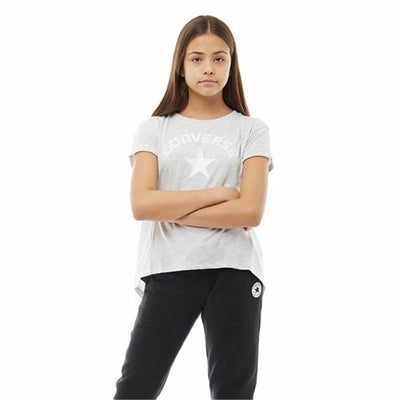 Child's Short Sleeve T-Shirt Converse Mix Flyaway Light grey