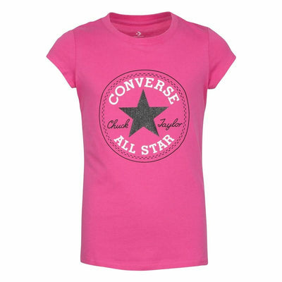 Child's Short Sleeve T-Shirt Converse Timeless  Pink