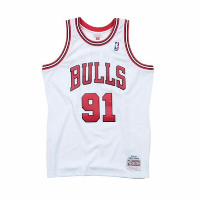 t-shirt de basket Mitchell & Ness Chicago Bulls 91 - Dennis Rodman Blanc