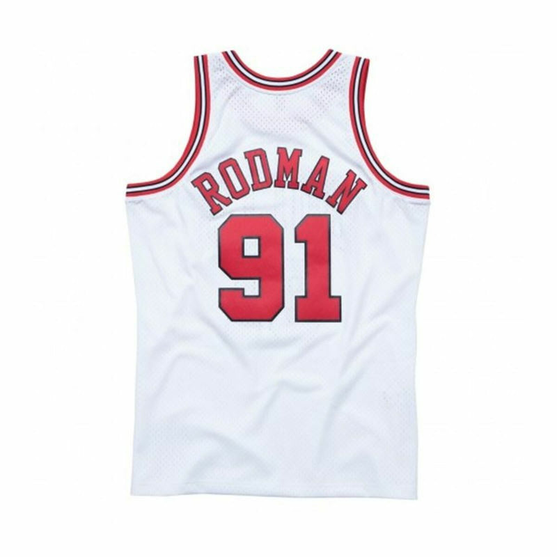 t-shirt de basket Mitchell & Ness Chicago Bulls 91 - Dennis Rodman Blanc