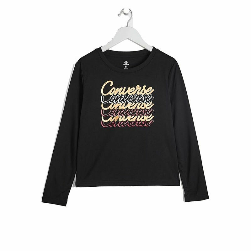 Sweat-shirt sans capuche fille Converse Shine Graphic Boxy Noir