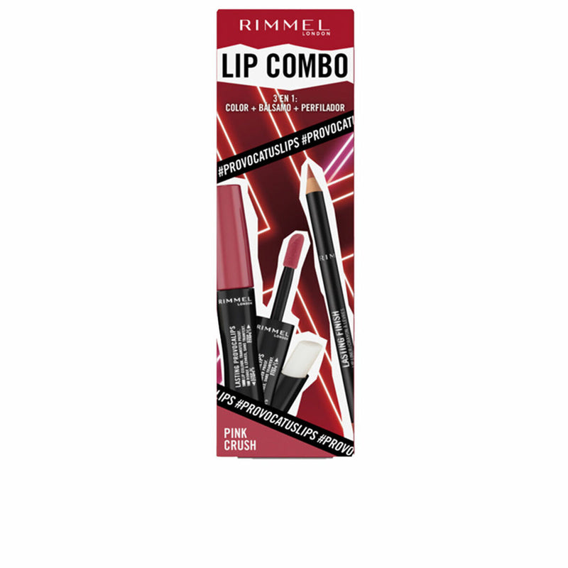 Conjunto de Maquilhagem Rimmel London Lip Combo 3 Peças Pink Crush
