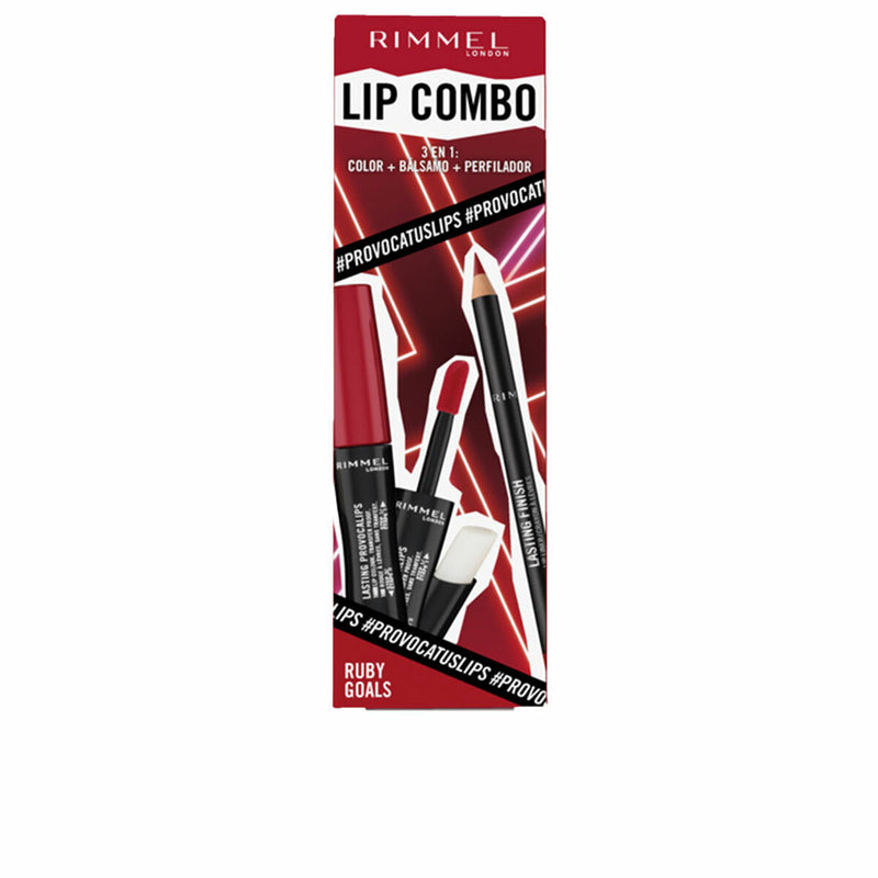 Conjunto de Maquilhagem Rimmel London Lip Combo 3 Peças Ruby Goals