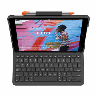 Capa para Tablet e Teclado Logitech iPad 2020 | iPad 2019 | iPad 2021 Cinzento Qwerty espanhol QWERTY