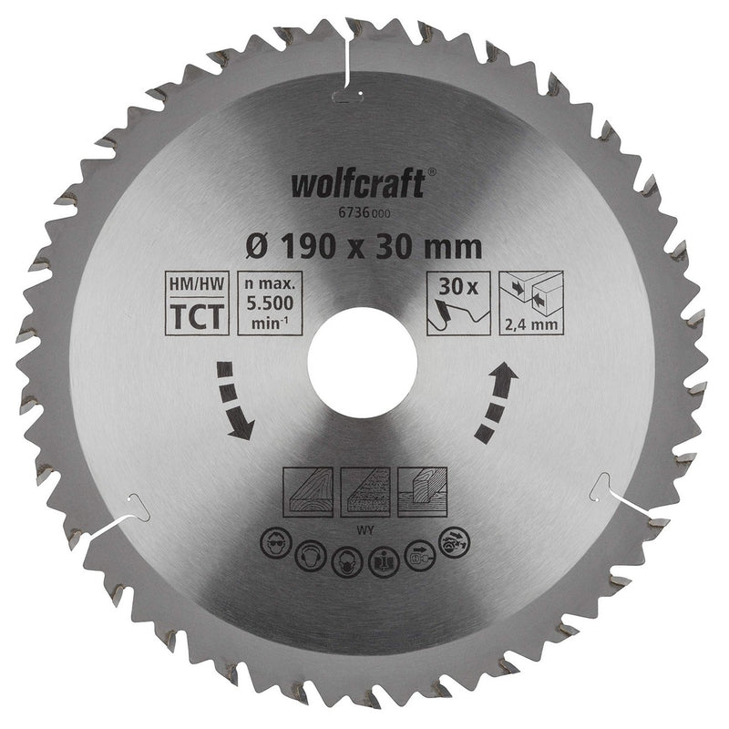 Disque de coupe Wolfcraft 6736000 Ø190 X 2,4 mm