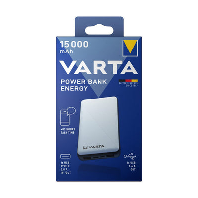 Power Bank Varta Energy 15000 Preto/Branco 15000 mAh