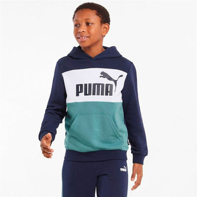 Sweat à capuche enfant Puma Essential Colorblock Bleu foncé