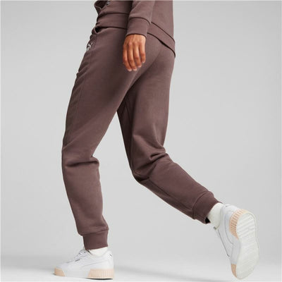 Adult's Tracksuit Bottoms Puma Ess+ Embroidery High-Waist Brown Lady