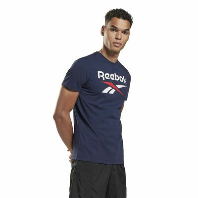 Men’s Short Sleeve T-Shirt Reebok  Big Logo  Dark blue