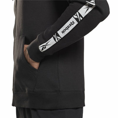 Men's Sports Jacket Reebok Identity Tape FZ Black