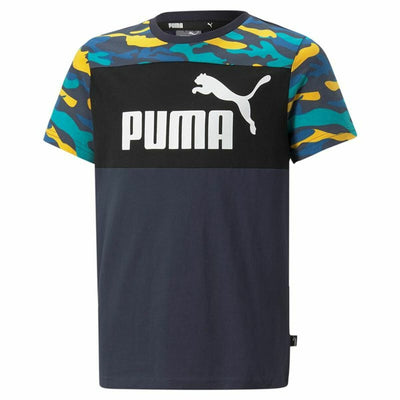 Child's Short Sleeve T-Shirt Puma Essentials+ Camouflage Kids Black