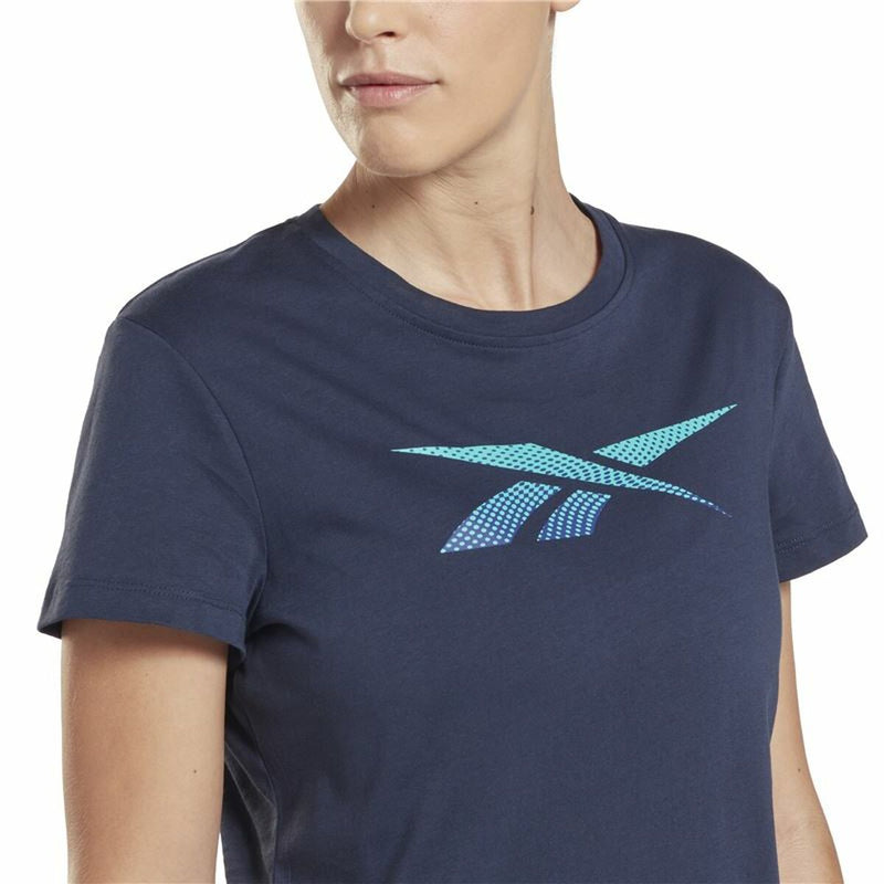Women’s Short Sleeve T-Shirt Reebok Doorbuster Graphic  Dark blue
