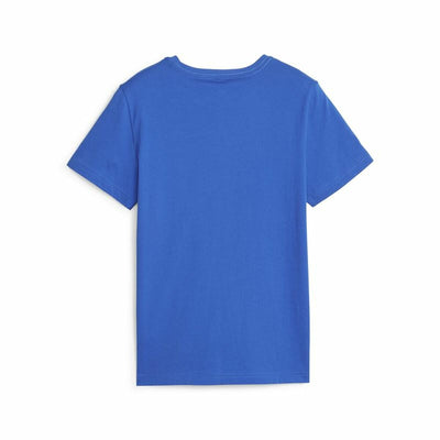Child's Short Sleeve T-Shirt Puma Ess+ 2 Col Logo Blue
