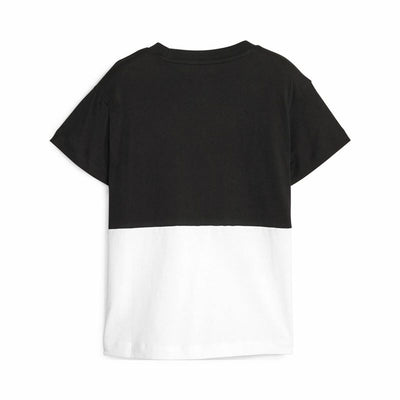 Child's Short Sleeve T-Shirt Puma Power Colorblock White Black