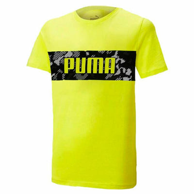 Camisola de Manga Curta Infantil Puma Active Sports Graphic Amarelo