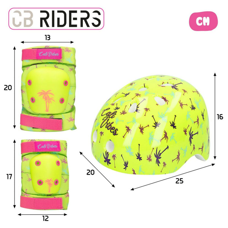 Sports Protection Set Colorbaby Neon Cali Vibes Yellow (4 Units)