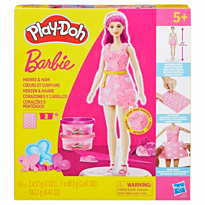 Modelling Clay Game Play-Doh Barbie Hearts & Hair Multicolour