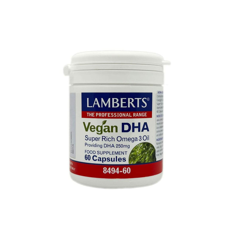 Complemento Alimentar Lamberts Vegan DHA Ómega 3 60 Cápsulas