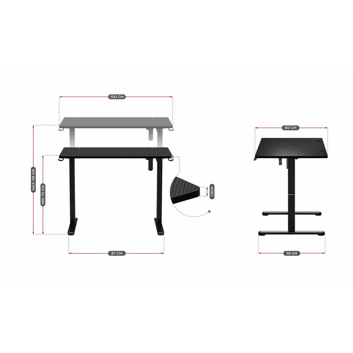 Desk Huzaro HZ-Hero 7.9 Black Black