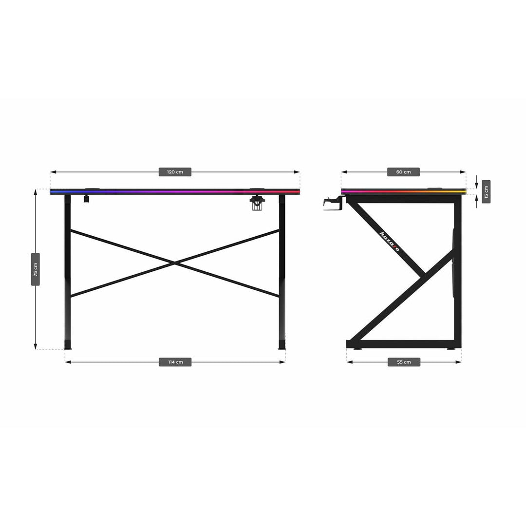Desk Huzaro HZ-Hero 1.7 RGB Black