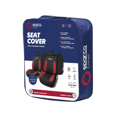 Car Seat Covers Sparco Strada Black/Red
