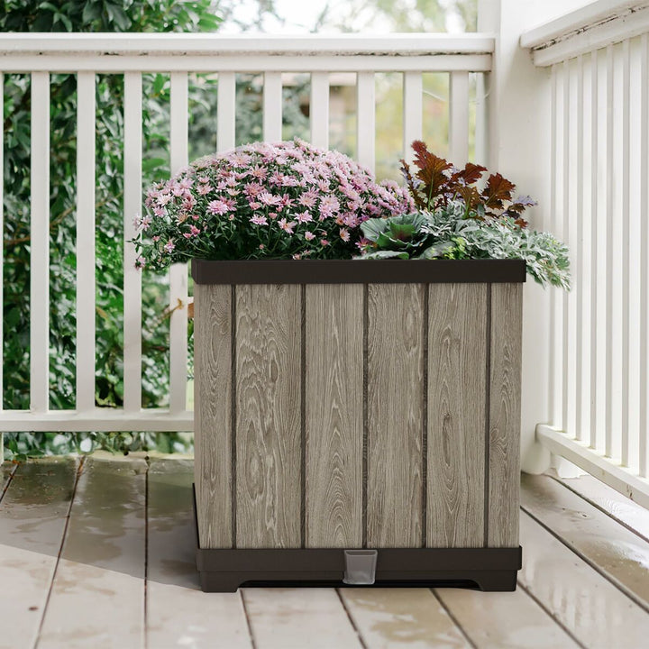 Planter Keter 262635 Oak Resin Plastic Squared