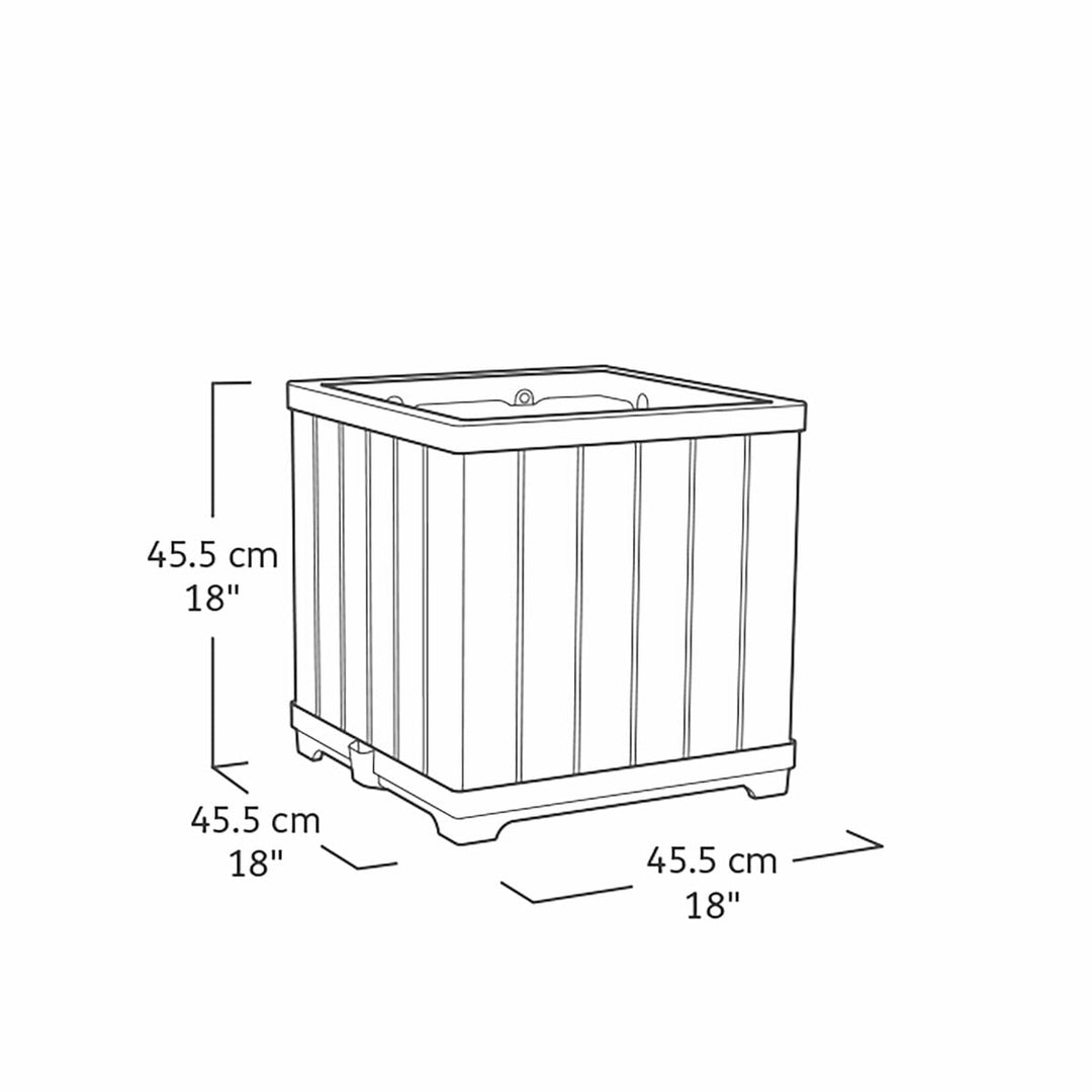 Planter Keter 262635 Oak Resin Plastic Squared