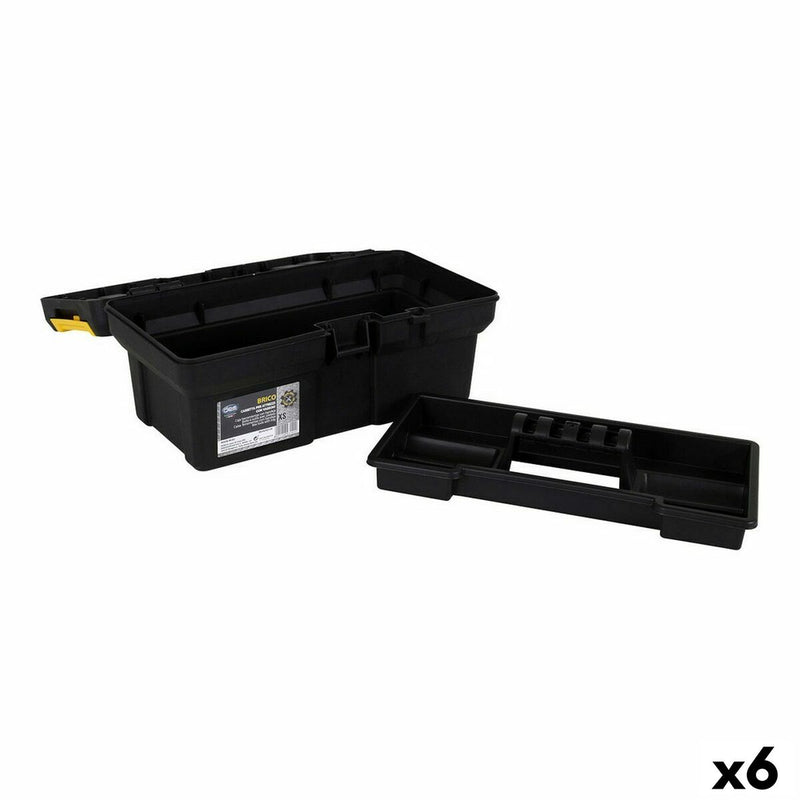 Toolbox Dem Brico Yellow Black 25 x 14 x 11,3 cm (6 Units)