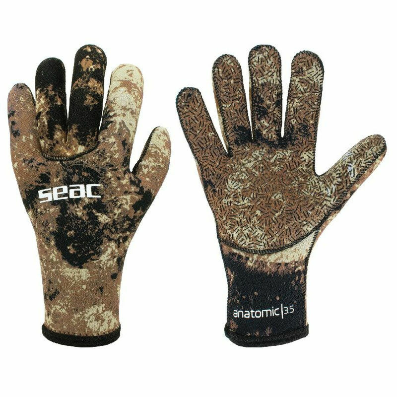 gants de pêche Seac Seac Camo 3,5 MM Marron