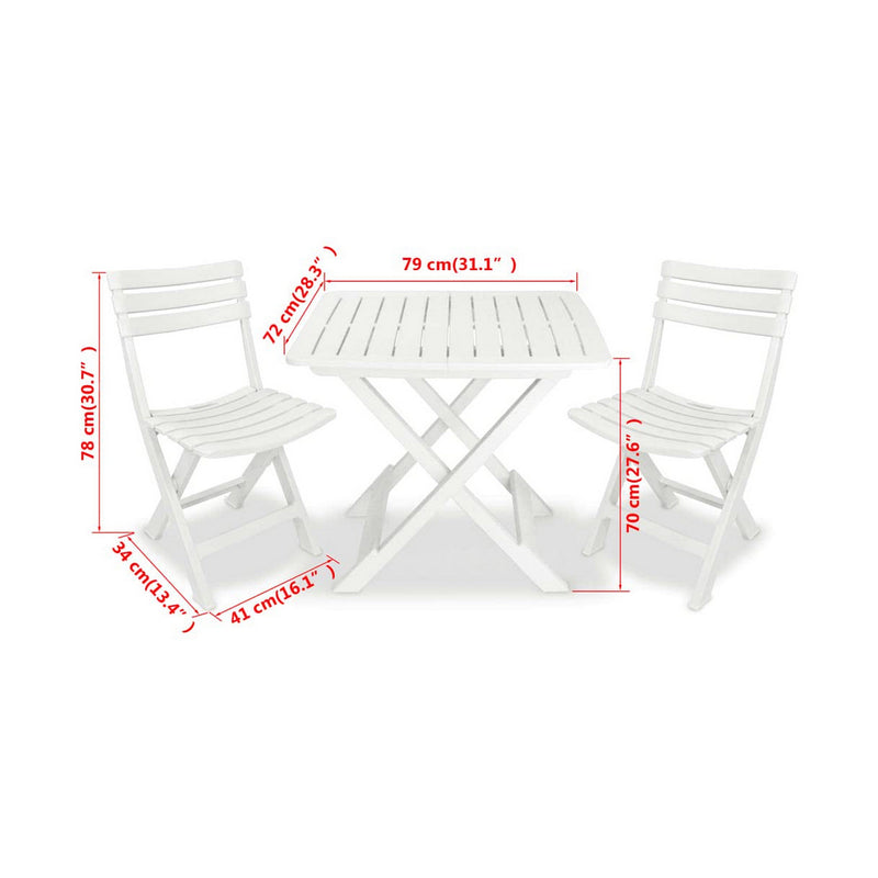 Conjunto de mesa com 2 cadeiras IPAE Progarden Camping Set Polipropileno