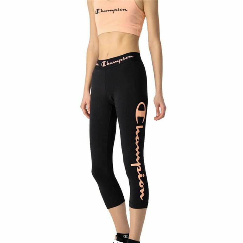 Sport leggings for Women Champion Quick-Dry Script Logo Crop Black