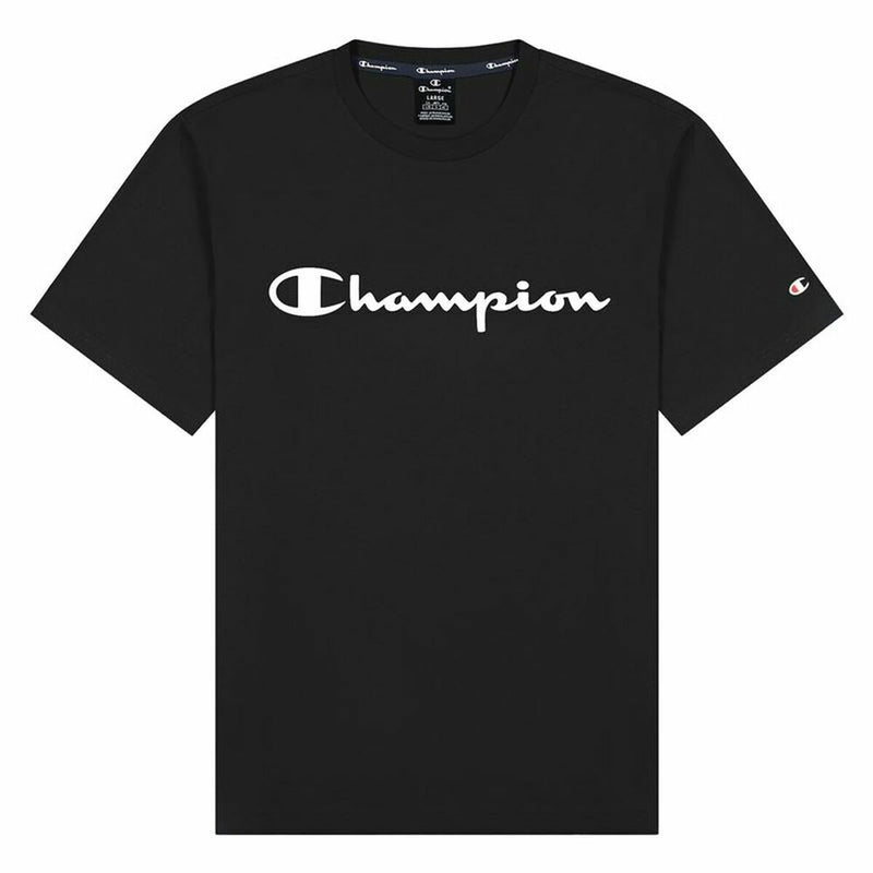 T shirt à manches courtes Champion Crewneck Script Logo M Noir
