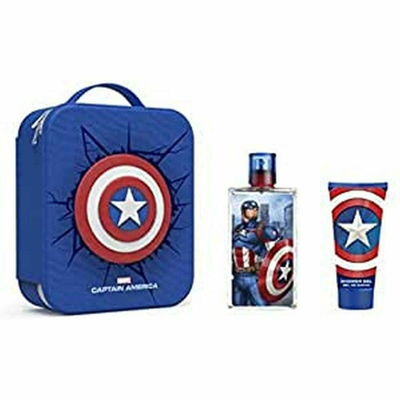 Conjunto de Perfume Infantil Cartoon 1072801 EDT Captain America 2 Peças 3 Peças