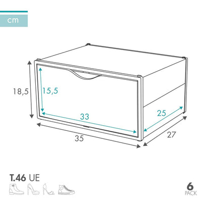 Boîte à chaussures empilable Max Home Blanc 6 Unités polypropylène ABS 35 x 18,5 x 27 cm