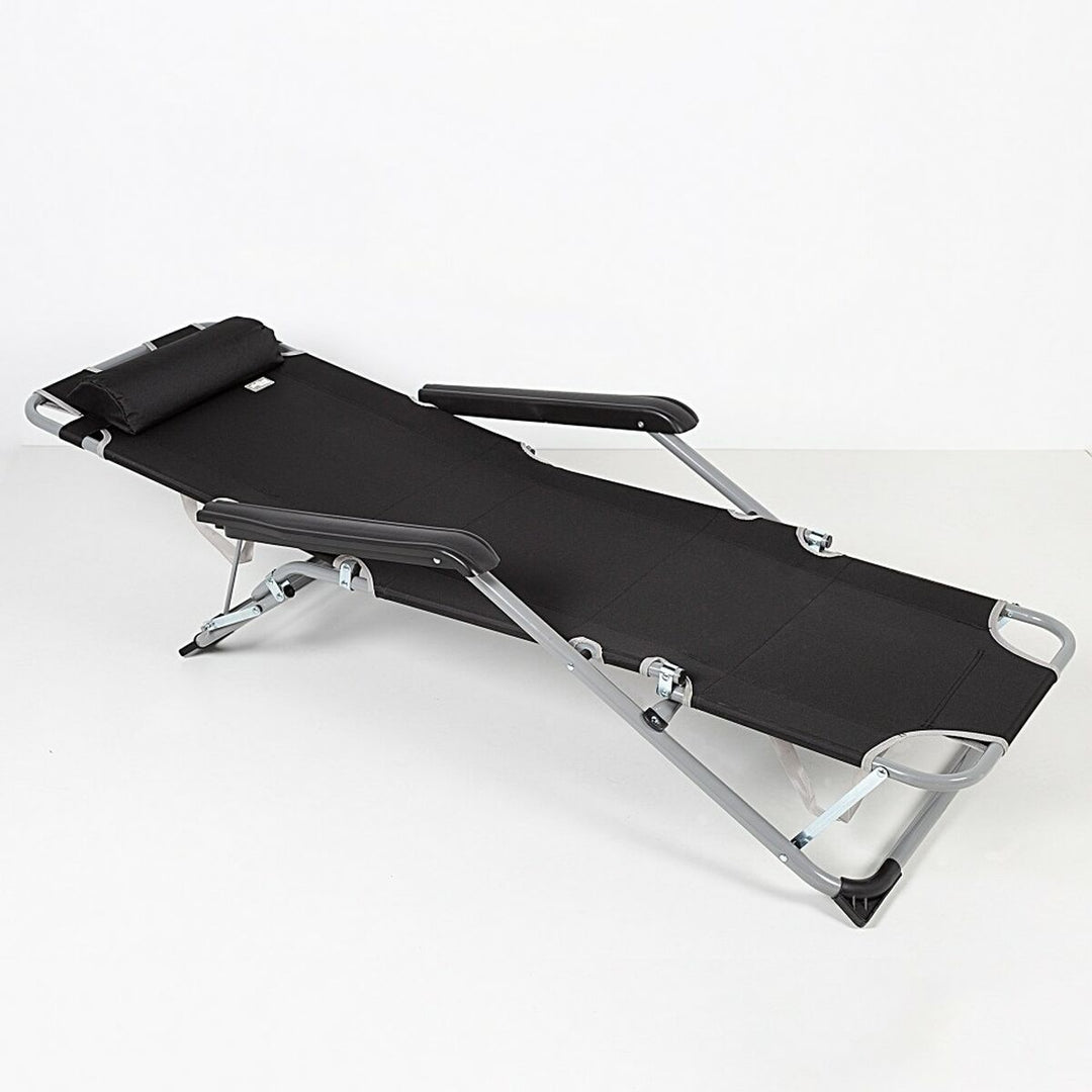 Sun-lounger Aktive Black 153 x 33 x 47 cm